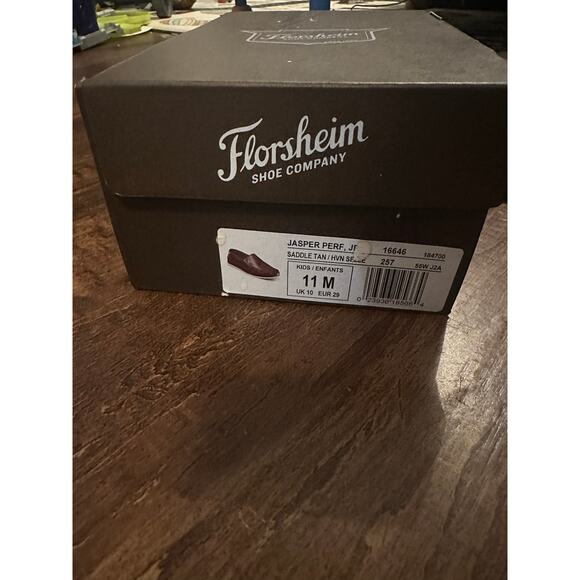 Florsheim jasper perf Jr saddle tan boys 11M venetian loafer NIB - Picture 6 of 6